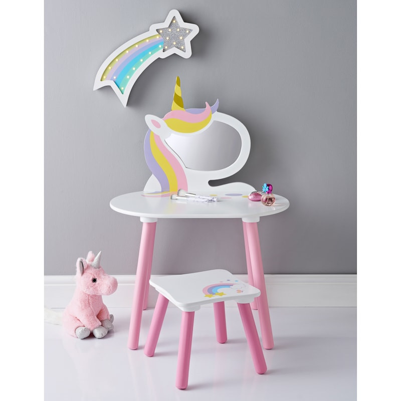 Kids Vanity Table
 Unicorn Vanity Set with Stool & Mirror