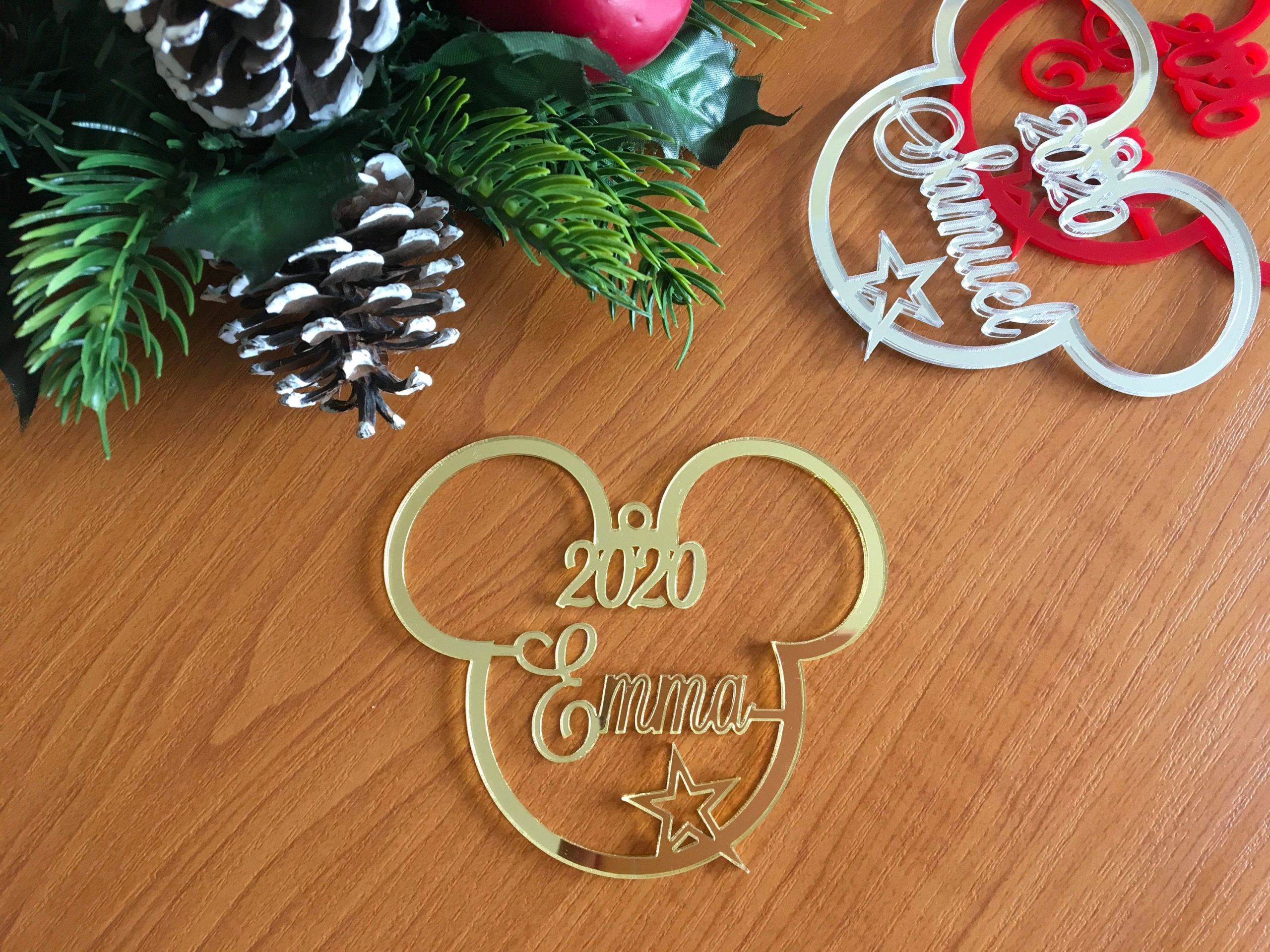 Kids Xmas Gifts 2020
 Personalized Mickey Mouse Ears Custom Name Ornament Any