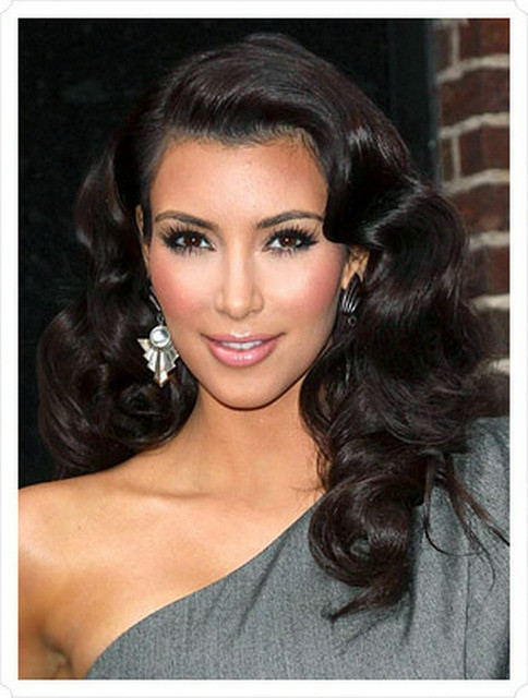 Kim.Kardashian Baby Hair
 Kim kardashian side part black body wave virgin brazilian