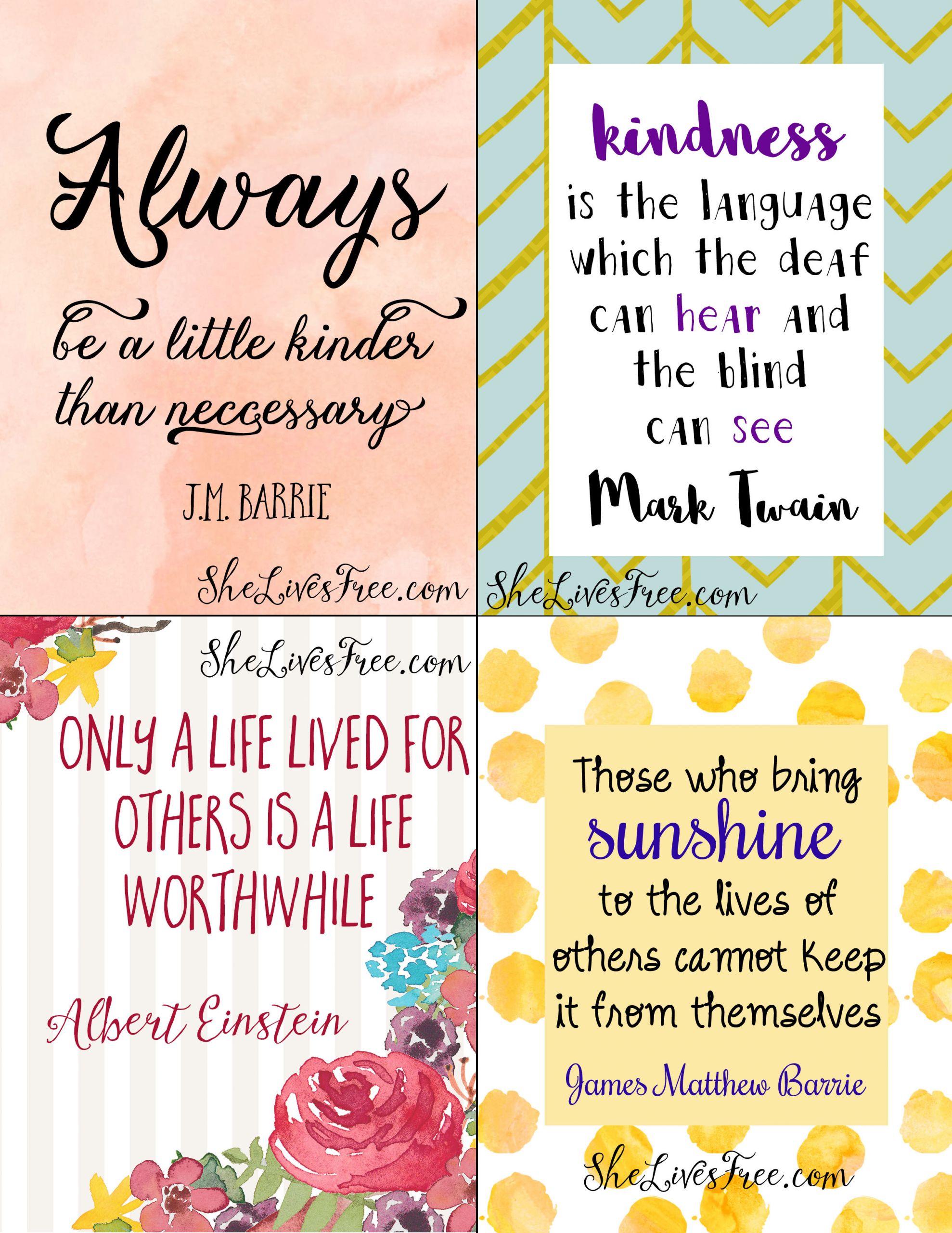 Kind Quotes For Kids
 Free Printable Quotes to Inspire Kindness Lunch Notes for