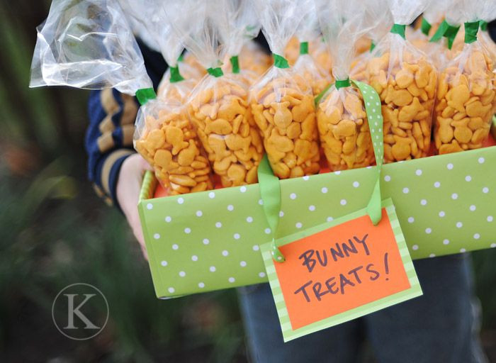 Kindergarten Easter Party Food Ideas
 Cute snack for kids goldfish crackers packaged to look