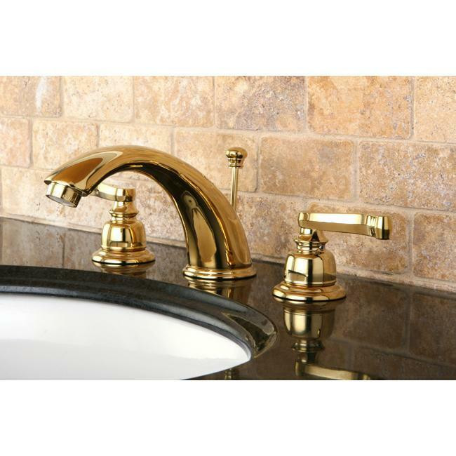 Kitchen And Bathroom Faucets
 French Handle Polished Brass Widespread Bathroom Faucet