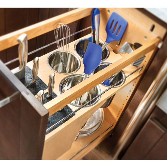 Kitchen Cabinet Shelf Organizer
 Rev A Shelf Pull out Knife and Utensil Base Organizer with