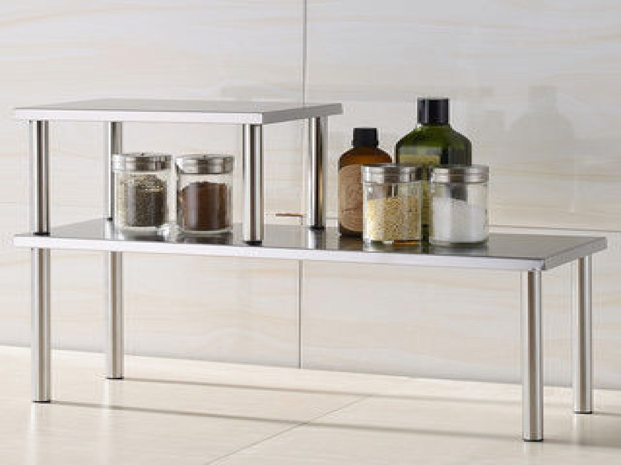 Kitchen Cabinet Shelf Organizer
 Stainless steel bathroom shelves kitchen cabinet shelf