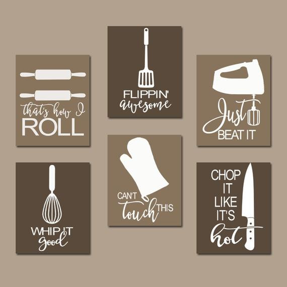 Kitchen Canvas Wall Art
 KITCHEN QUOTE Wall Art Funny Utensil Wall Decor CANVAS or