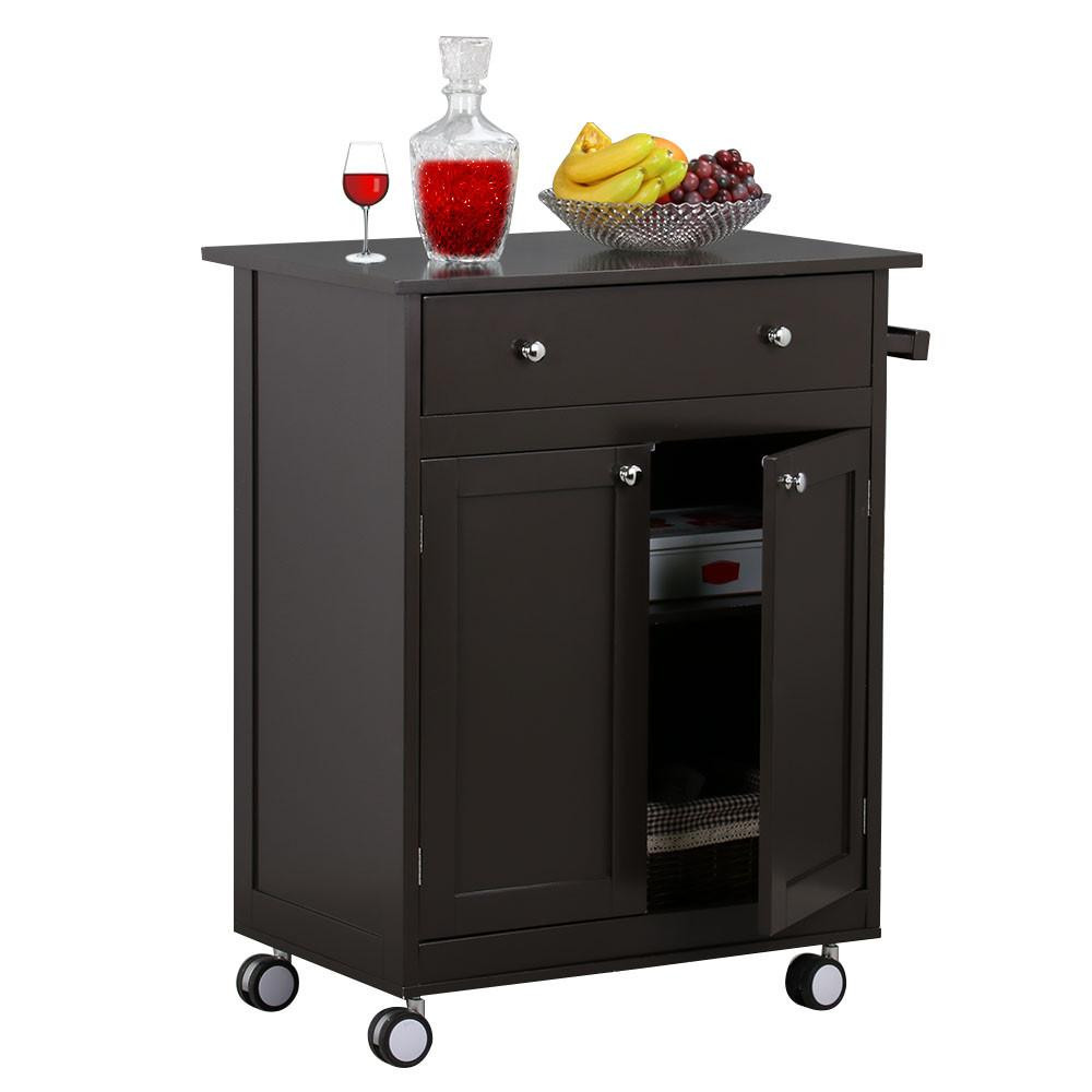 Kitchen Cart With Storage
 Rolling Kitchen Cart Portable Wood Island Wheels With