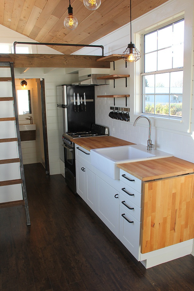Kitchen Ideas For Small Houses
 TINY HOUSE TOWN Modern Rustic Tiny Home in Bellingham