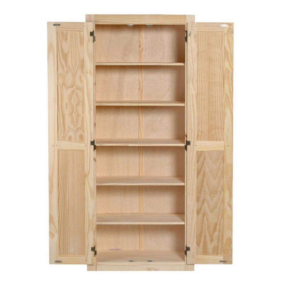 Kitchen Pantry Storage Cabinets
 Kitchen Pantry Storage Cabinet Unfinished Pine Wood 6