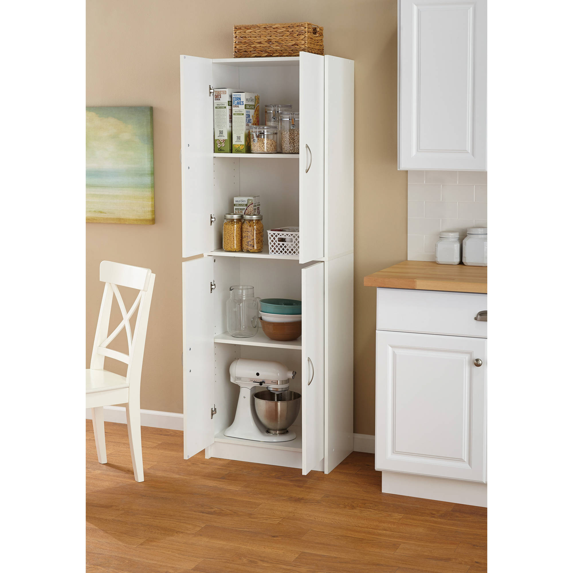 Kitchen Pantry Storage Cabinets
 Storage Cabinet with Tempered Glass Door Walmart
