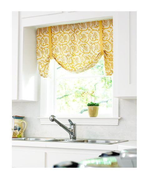 Kitchen Sink Curtains
 possible idea for kitchen curtains over sink style
