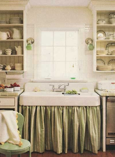 Kitchen Sink Curtains
 Cabinet Curtains Ultimate in "Cottage" I Antique line