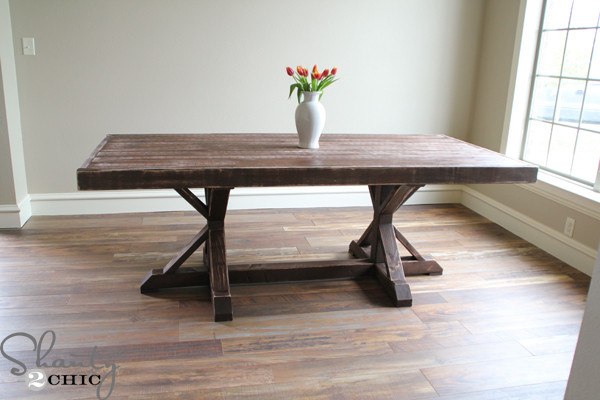 Kitchen Table Plans DIY
 Restoration Hardware Inspired Dining Table for $110