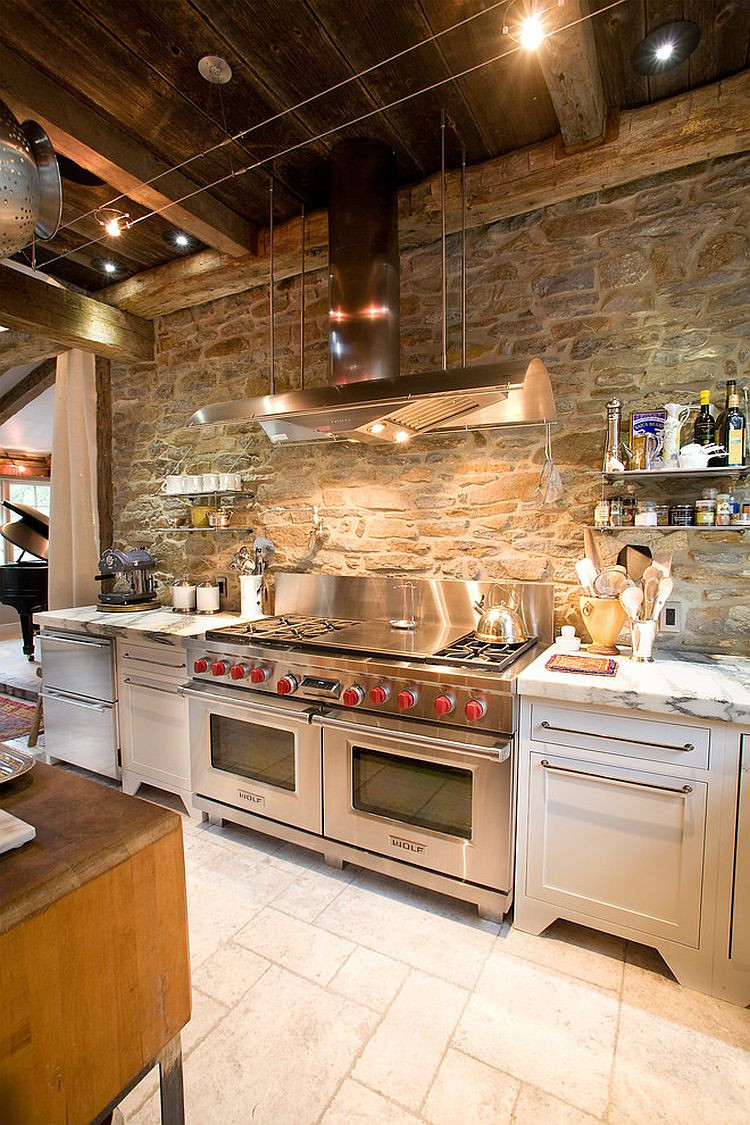 Kitchen Wall Pictures
 30 Inventive Kitchens with Stone Walls
