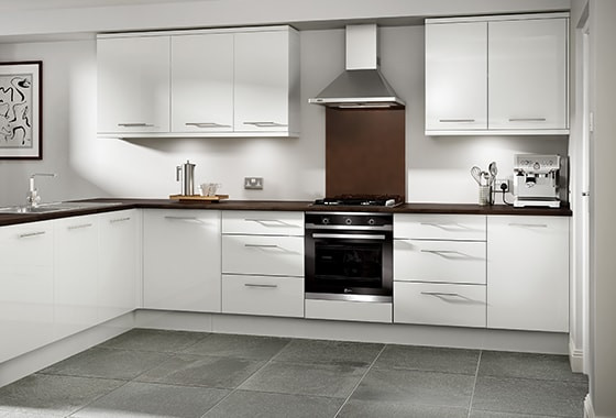 Kitchen Wall Unit
 Ennis Gloss White Kitchen Cabinets & Accessories