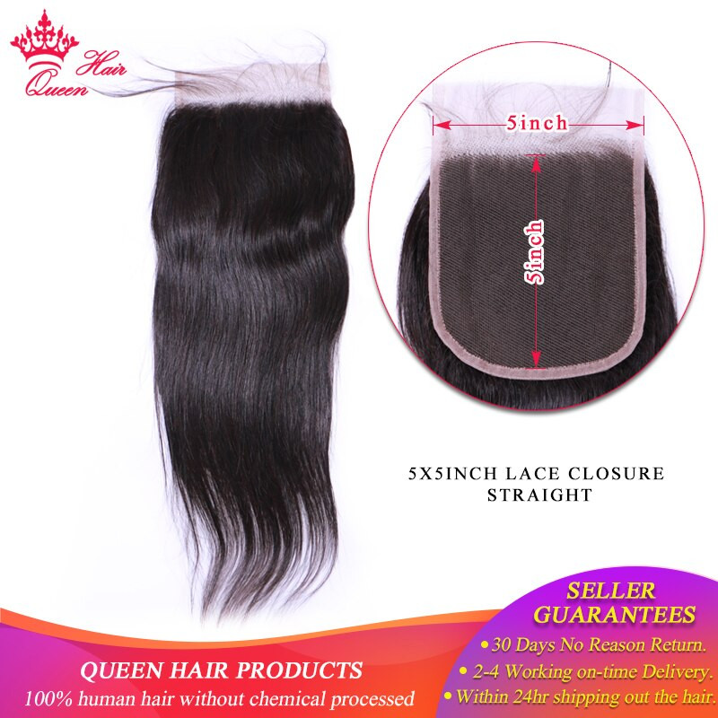 Lace Closure With Baby Hair
 Queen Hair 5x5 Lace Closure Straight Human Hair Closure