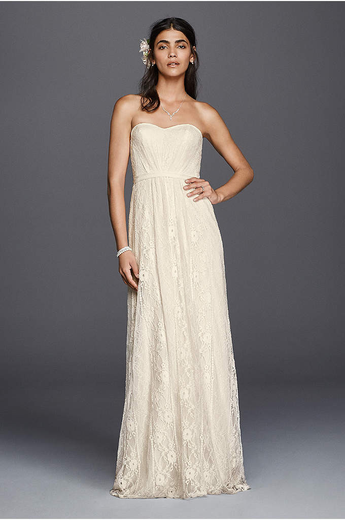 Lace Sheath Wedding Dress
 Soft Lace Wedding Dress with Low Back