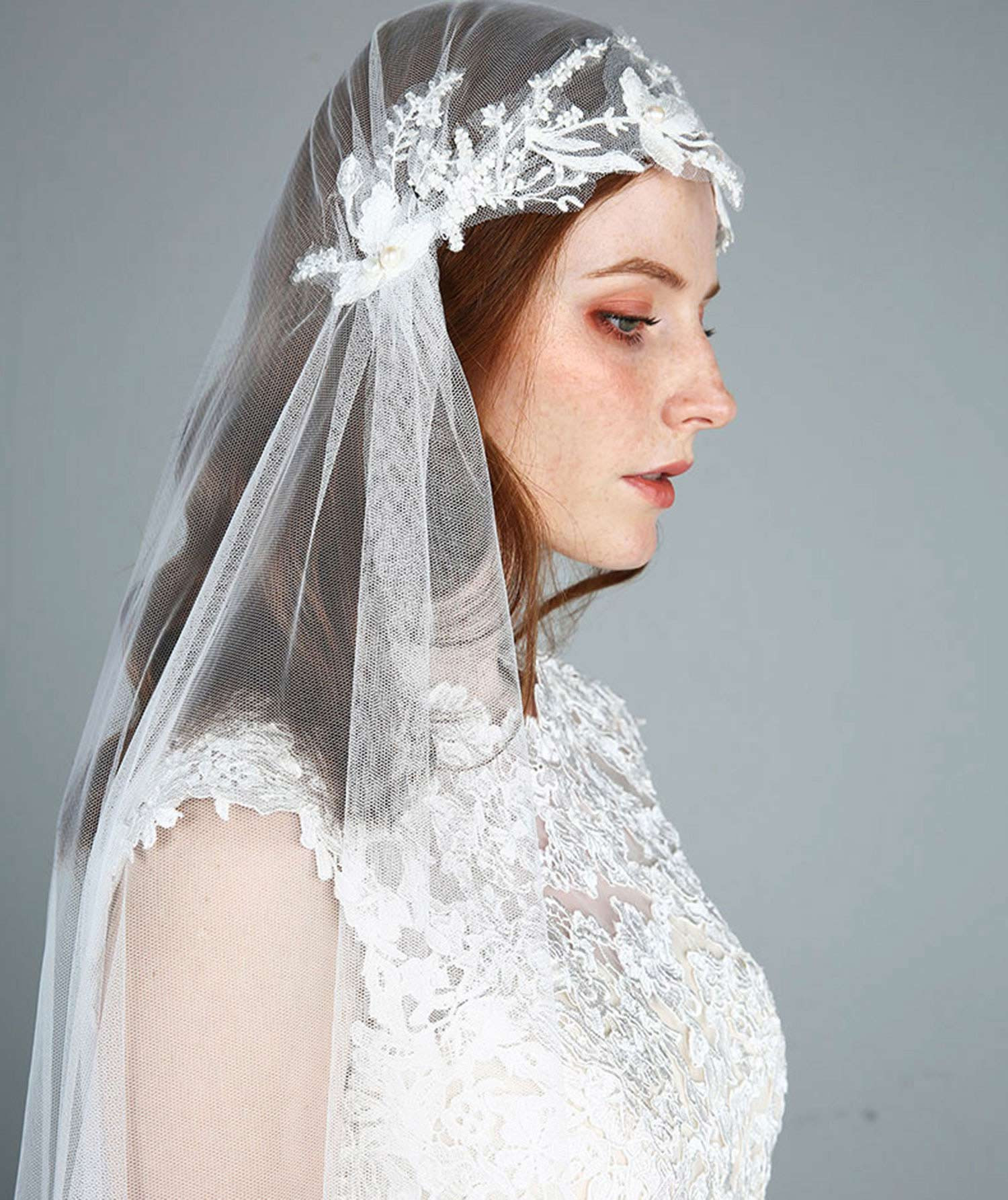 Lace Veil Wedding
 Wedding Veil Bohemian Veil Juliet Cap Veil Wedding Lace