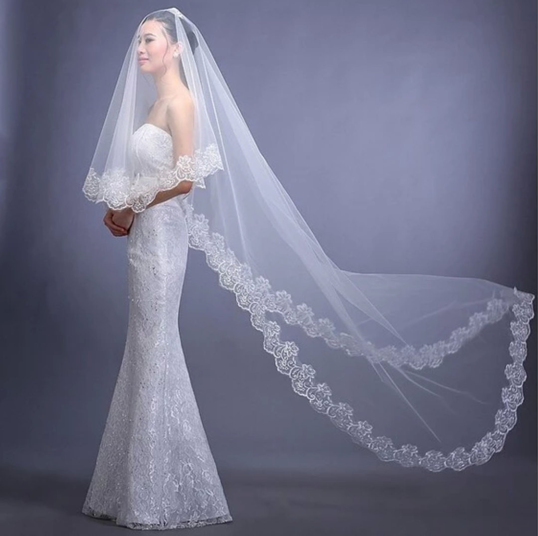 Lace Veil Wedding
 Bridal veil Bride veil Wedding vail Lace veil White bridal