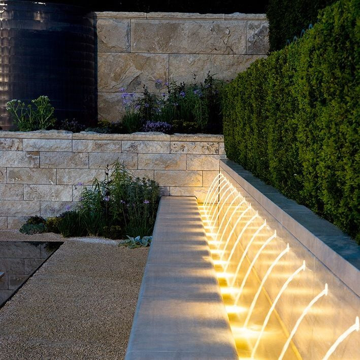 Landscape Fountain Architecture
 Beautiful way of using garden lighting by Thomas Hoblyn