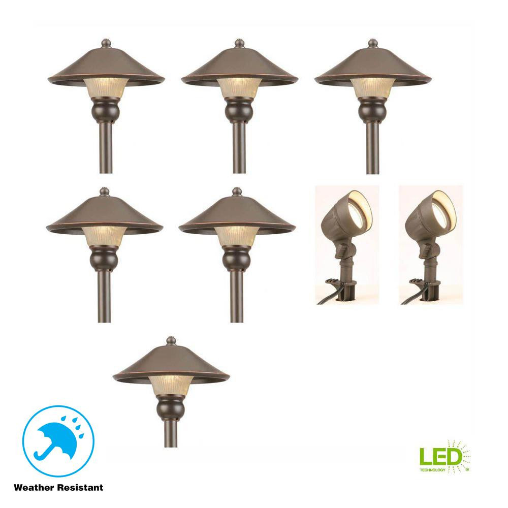 Landscape Lights Home Depot
 Hampton Bay Low Voltage Bronze Outdoor Integrated LED