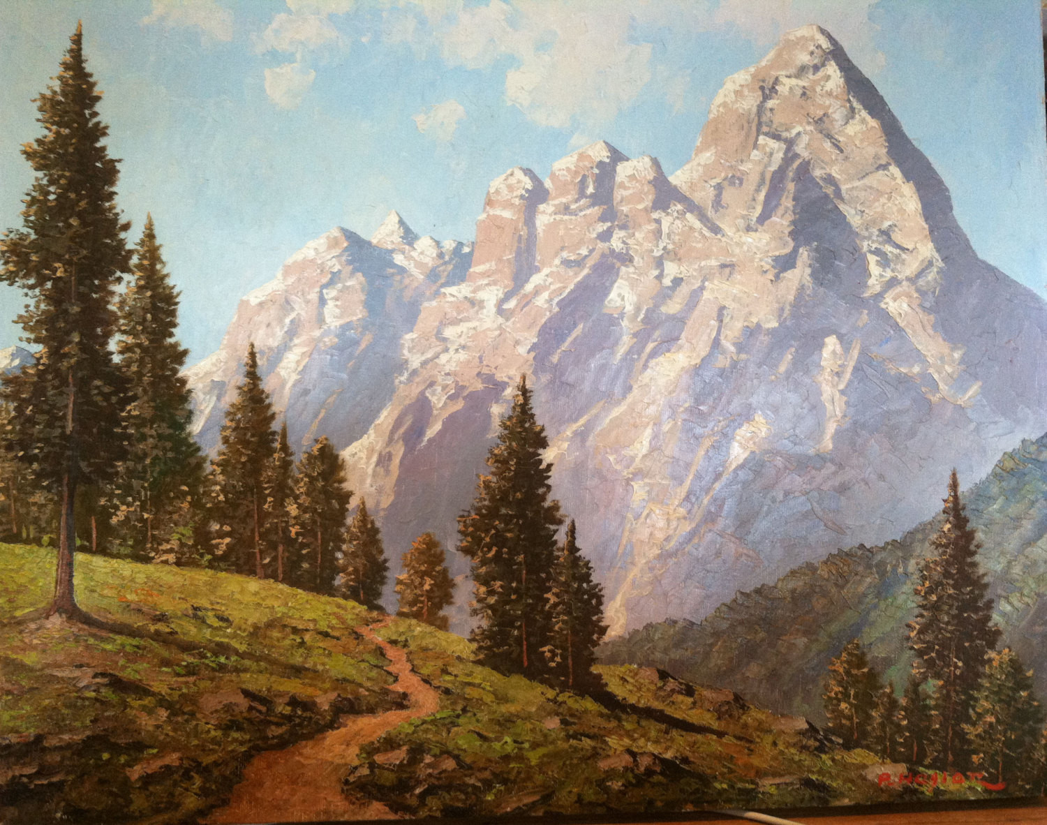 Landscape Painting Artists
 Antique landscape oil painting by Austrian artist Peter