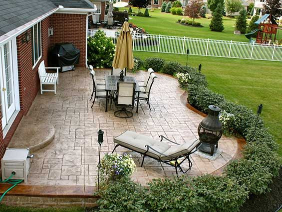 Landscaping Around Patio
 Stamped Concrete s