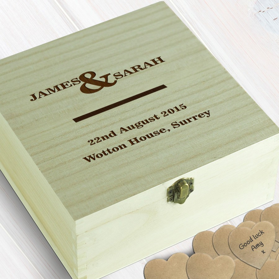 Large Guest Book Wedding
 Personalised Wooden Wedding Guest Book Box