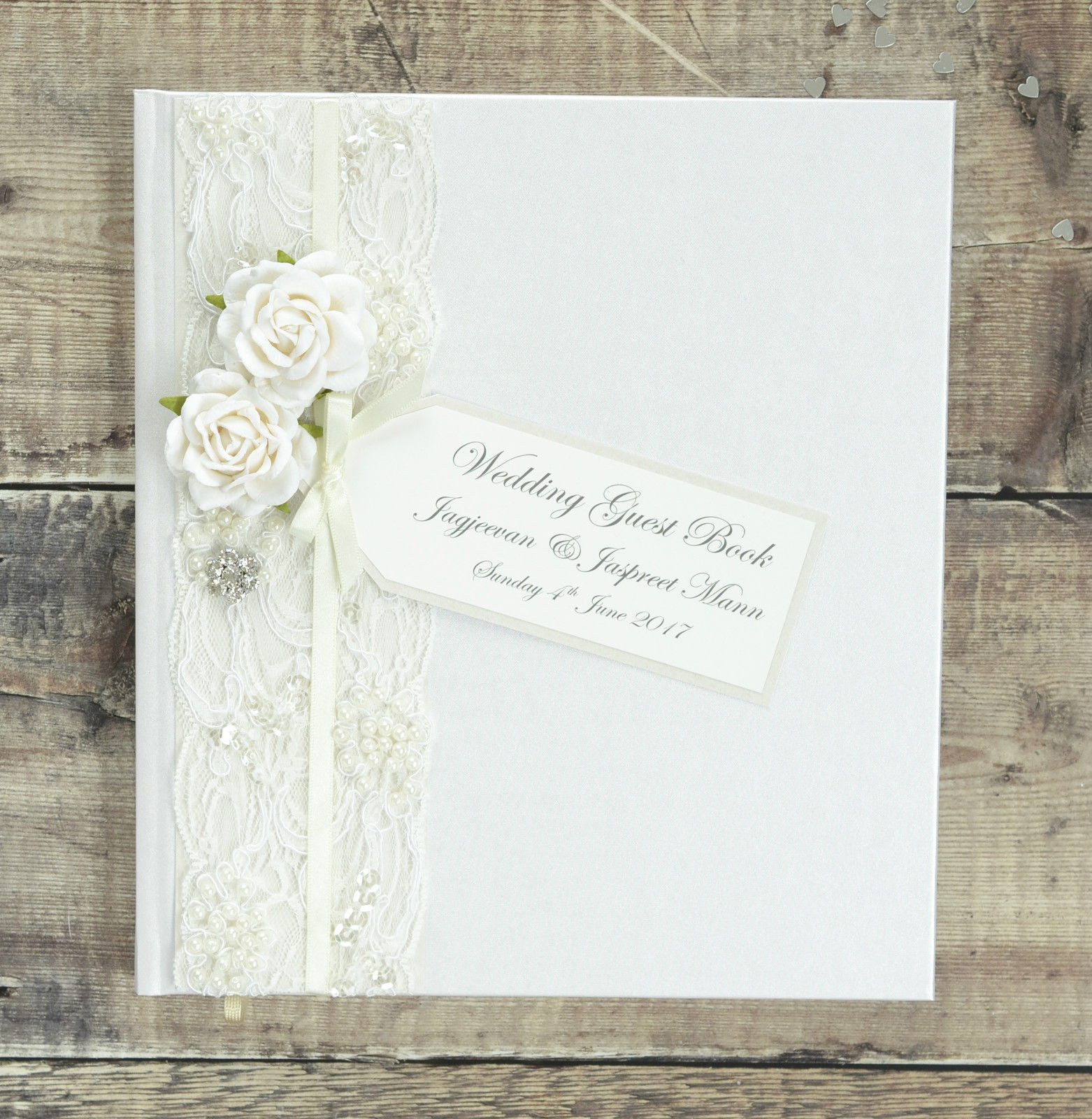 Large Guest Book Wedding
 Personalised Wedding Guest Book Luxury Ivory