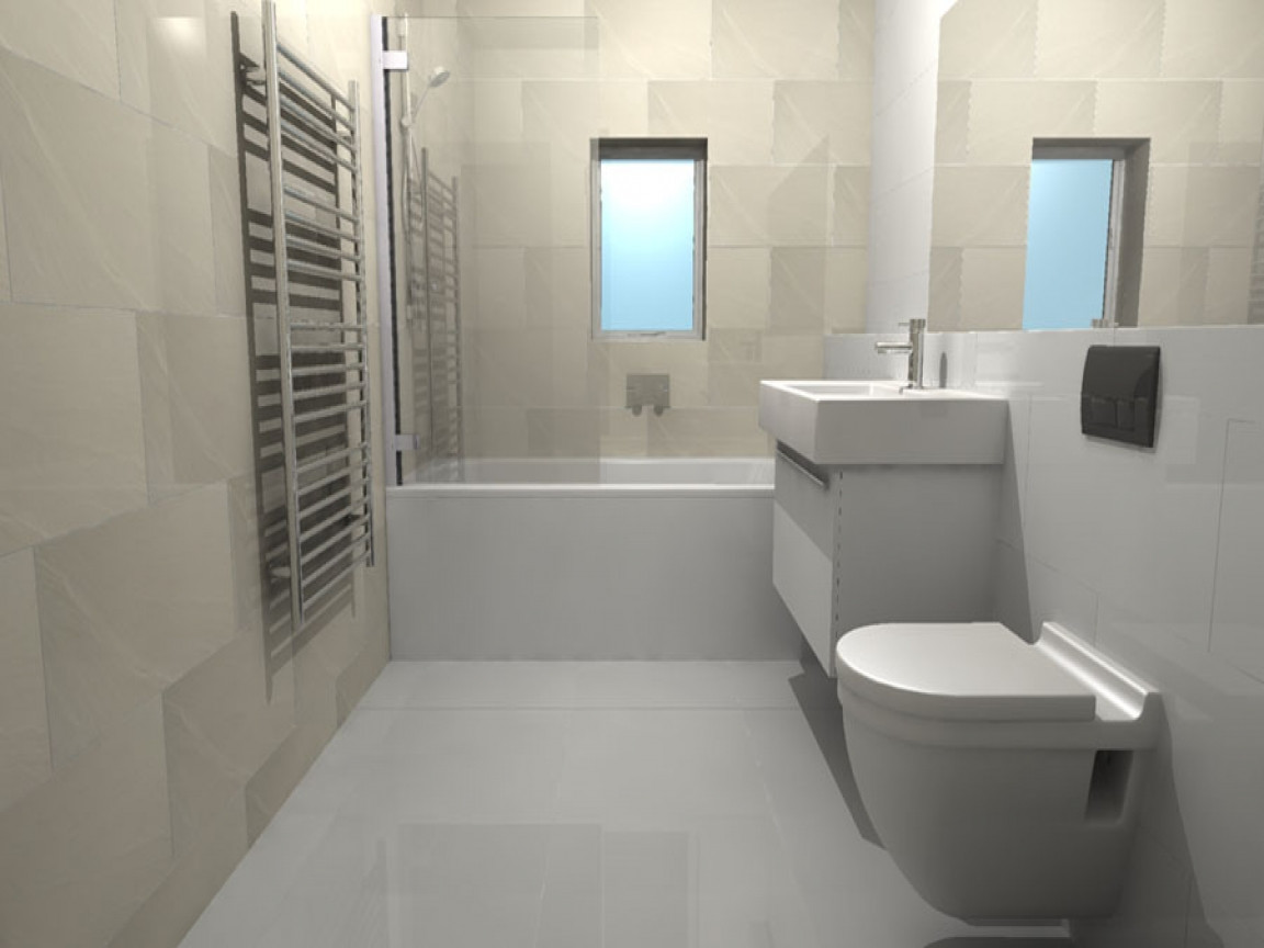 Large Tile In Small Bathroom
 Long bathroom mirror large tile small bathroom ideas