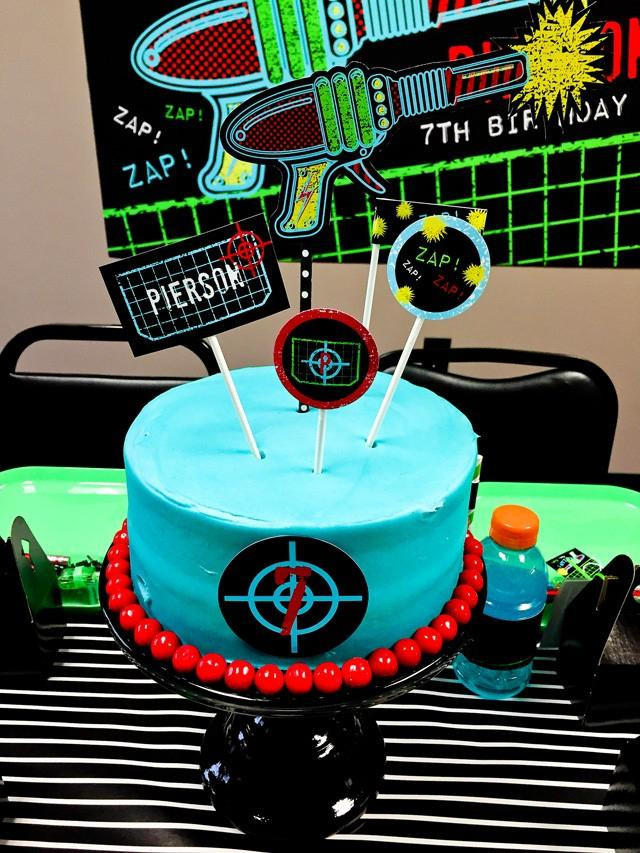 Laser Tag Birthday Cake
 A Boy s Laser Tag Birthday Party Spaceships and Laser Beams