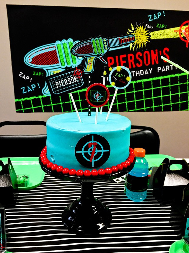 Laser Tag Birthday Cake
 Pierson s Laser Tag Party Anders Ruff Custom Designs LLC