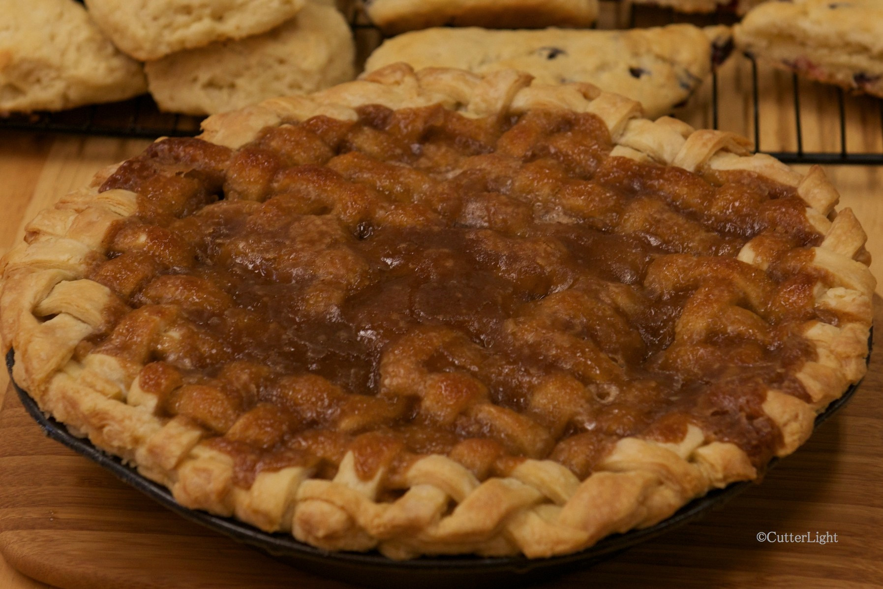 Lattice Top Apple Pie
 Lattice Top Apple Pie with Baked Cinnamon Sauce