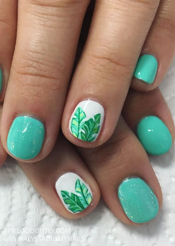 Leaf Nail Art
 32 Summer and Spring Nails Designs and Art Ideas April
