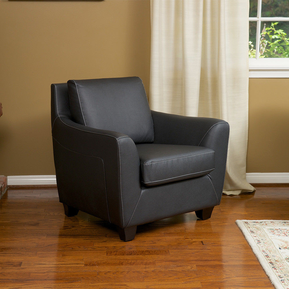 Leather Living Room Chairs
 Living Room Furniture Black Leather Arm Club Chair