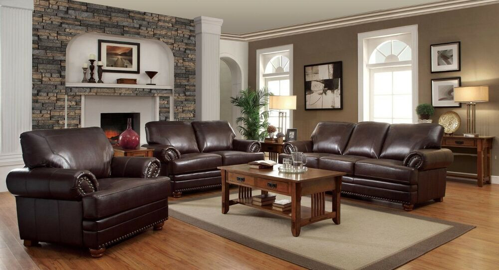 Leather Living Room Chairs
 TRADITIONAL STYLISH BROWN BONDED LEATHER SOFA L S & CHAIR