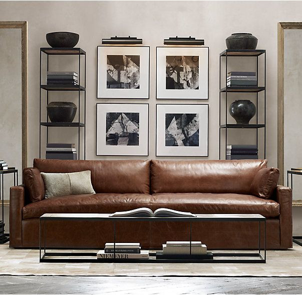 Leather Sofa Living Room Ideas
 Belgian Track Arm Leather Sofa Decor
