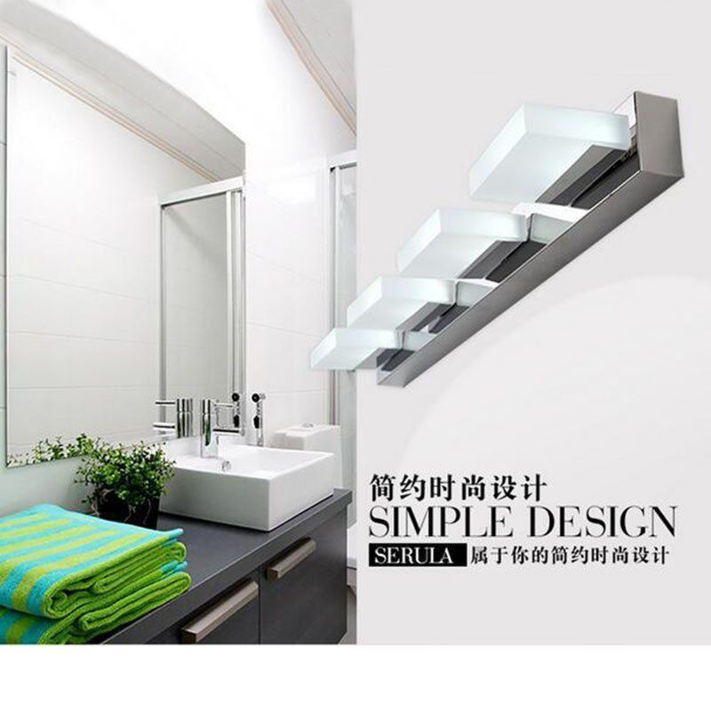 Led Bathroom Light Fixture
 Modern Bathroom Vanity LED Light Crystal Front Mirror