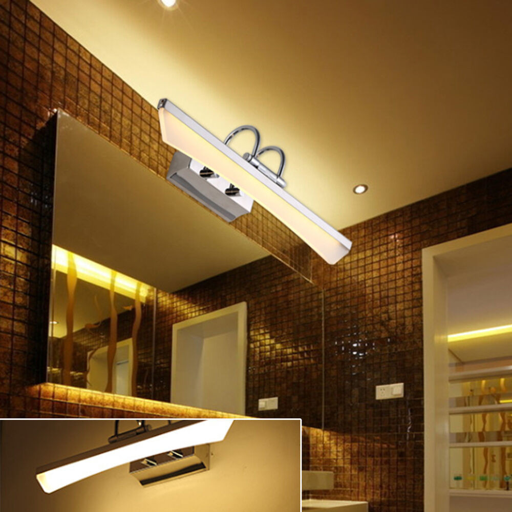 Led Bathroom Light Fixture
 Modern Stainless Steel LED Bathroom Make up Lights Cabinet