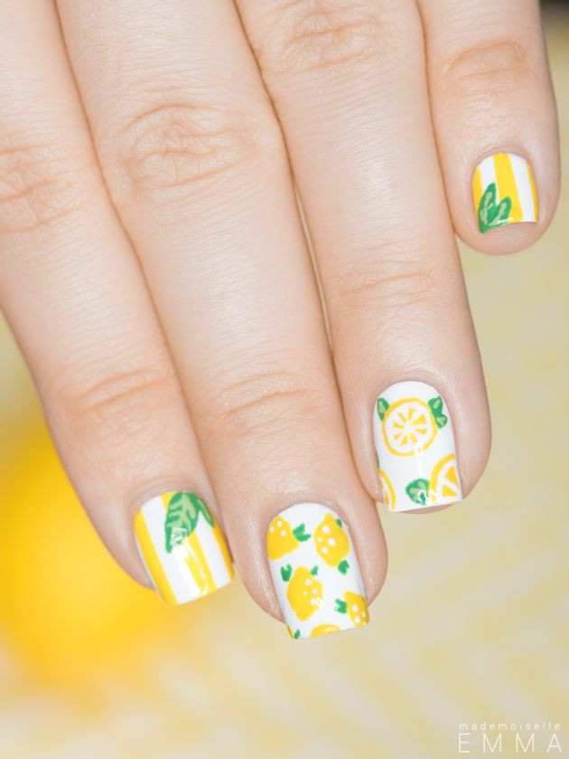 Lemon Nail Art
 531 best Fingernails images on Pinterest
