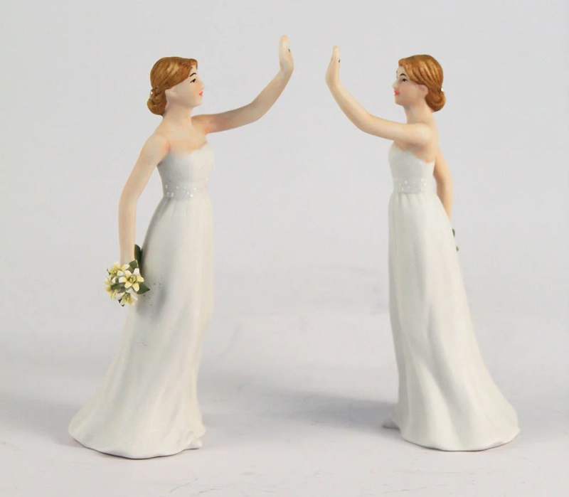Lesbian Wedding Cake Topper
 Can my friend ordained to officiant our same