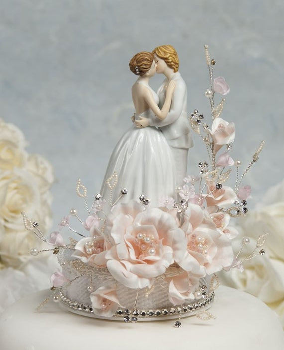 Lesbian Wedding Cake Topper
 Crystal Romance Lesbian Gay Wedding Cake by