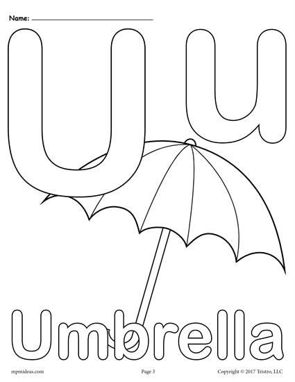 Letter Printable Coloring Pages
 Letter U Alphabet Coloring Pages 3 FREE Printable