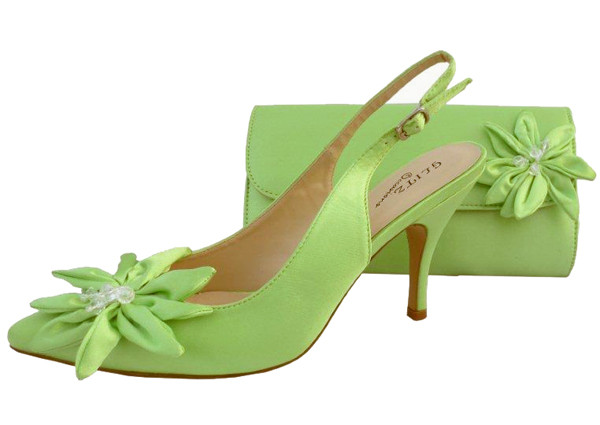 Lime Green Wedding Shoes
 Lime Green Evening Shoes and Matching Bag