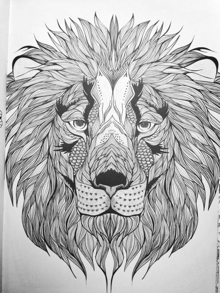 Lion Coloring Pages For Adults
 36 best lion calavera images on Pinterest