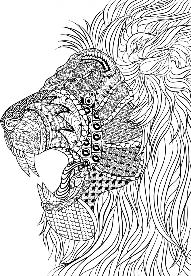Lion Coloring Pages For Adults
 Get This Lion Coloring Pages for Adults Free Printable