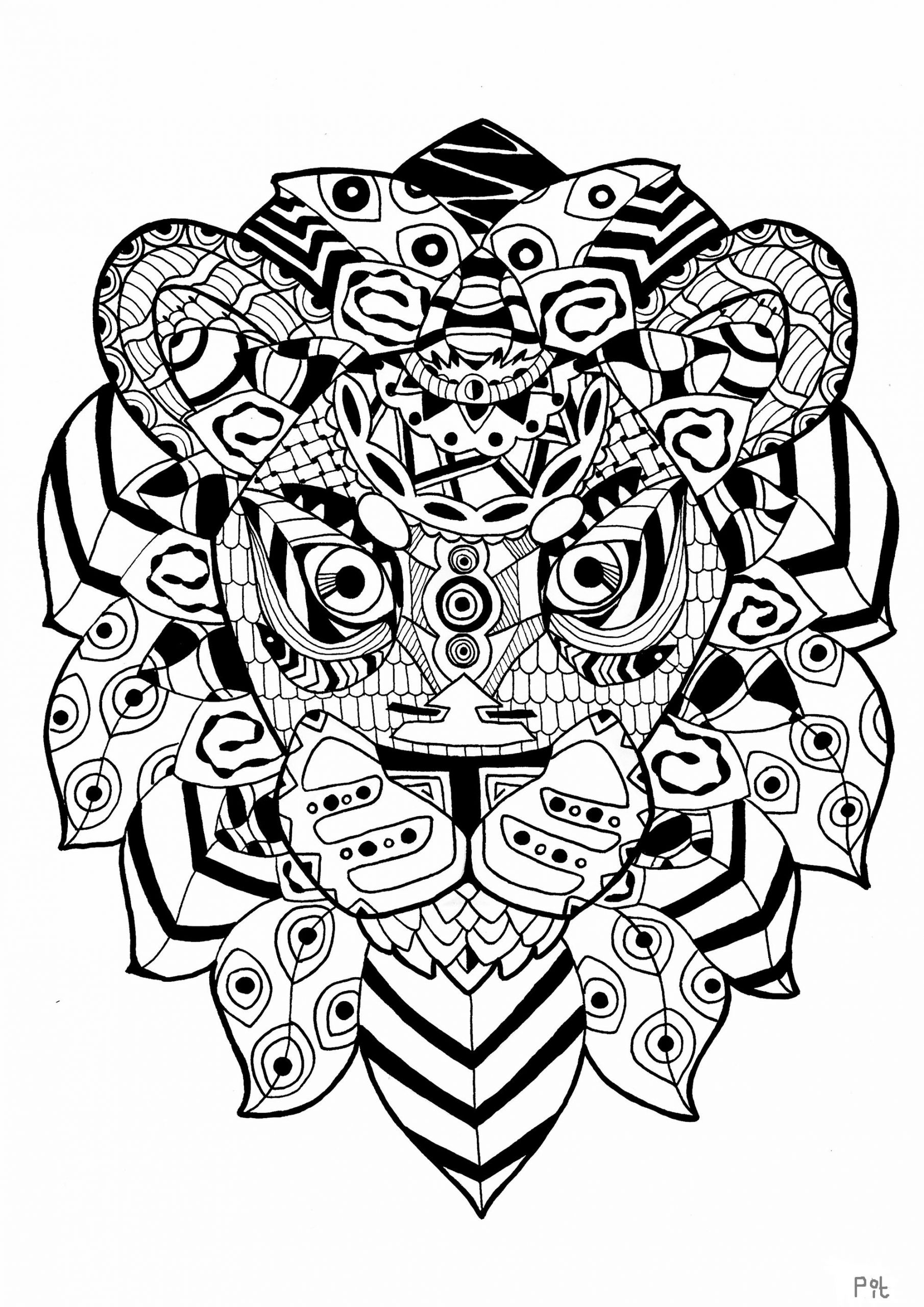 Lion Coloring Pages For Adults
 Zentangle lion Lions Adult Coloring Pages
