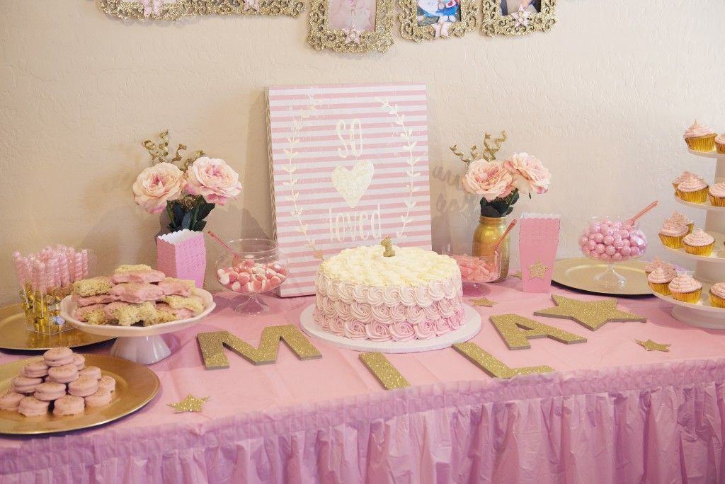 Little Girl First Birthday Party Ideas
 Miss Mila’s First Birthday Party Pink & Gold Twinkle