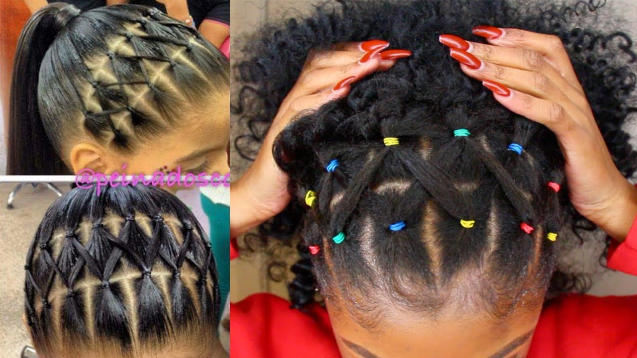 Little Girl Hairstyles With Rubber Bands
 Pintrest Rainbow Rubber Band Braidless Crochet Half Up