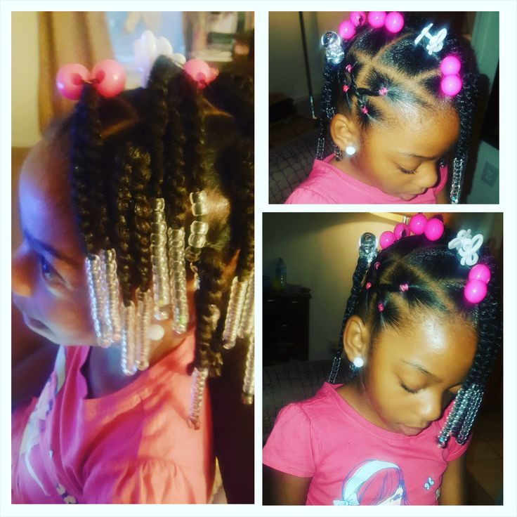 Little Girl Hairstyles With Rubber Bands
 Simple hair styles for little black girls Braids Beads