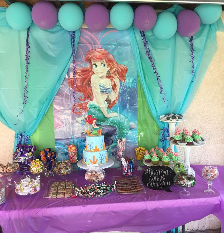 Little Mermaid Party Decoration Ideas
 Annaliyas little Mermaid Candy Table